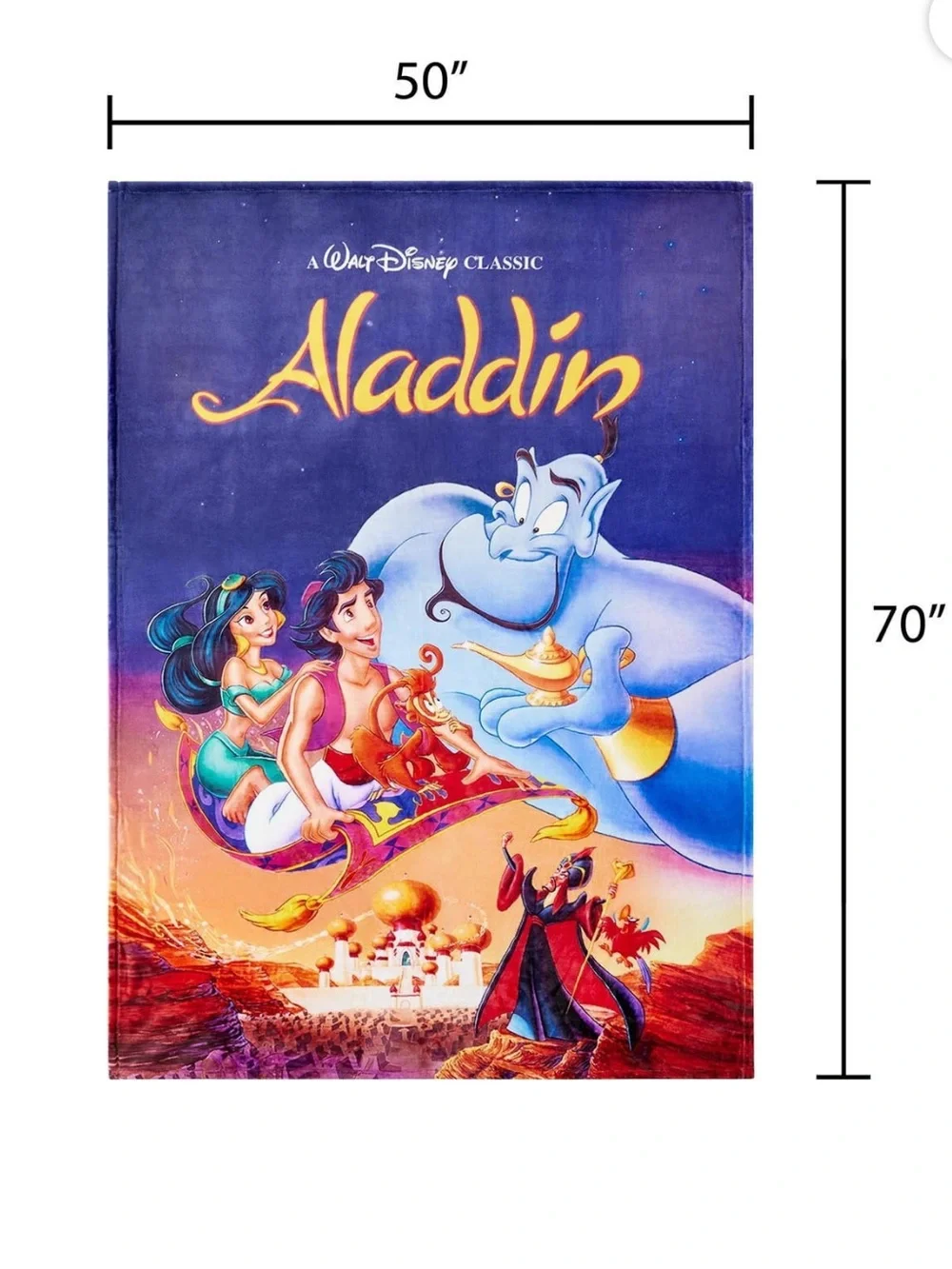 Disney Classic Aladdin VHS Boxed Silk Touch Throw, 50